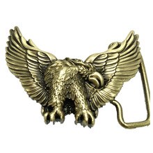 Pure Copper Vintage Antique Belt Buckle Eagle Western Cowboy Mens Fashion Fine Accessory