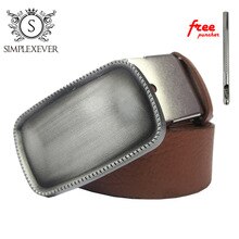 Rectangle Solid Silver Belt Buckles Blank DIY Leather Craft for Men's Buckle Belt Clips Punk Jeans Accessories Buckle