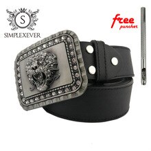 Retro Vintage Western 3D Lion Head Zinc Alloy Mens Belt Buckle Suitable for Belt Metal Belt Buckle Novelty Man Gift