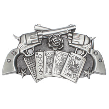 Revolver belt Buckle Playing card roses belt buckle waistband DIY Components for 3.8cm 4cm belt