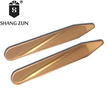 SHANG ZUN 2 PCS Double Mirror Polished Stainless Steel Collar Bones Rose Gold