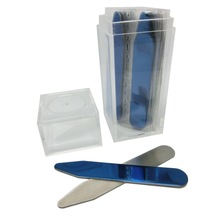 SHANH ZUN 20 Pcs High Quality Stainless Steel Collar Stays in Plastic Bottle, Blue with Silver 2 Sizes to Choose Christmas Gift