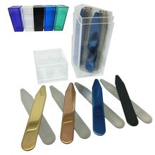 SHANH ZUN 20 pcs Stainless Steel Collar Stays Gift For Him 2.2"  2.5" Custom Gift 4 Colors Mixed Different Color Bottles