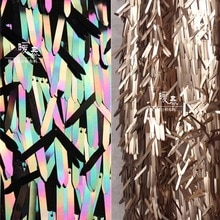 Sequins Fabric Colored Sword shaped Sequins net yarn vestidos fashion wedding dress background clothes Design Fabric DIY