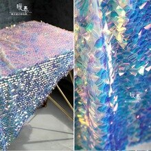 Sequins fish scales mesh fabric Dress Performance Costume live shooting background decor Designer Fabric DIY