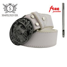 Silver Horse Metal Belt Buckles for Man Unisex Western Buckles Cowgirl Horse Buckle with PU Belt Festival Gifts