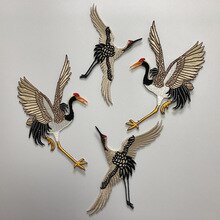 Spot boutique embroidery fairy crane embroidered cloth paste clothes diy decorative bird patch patch pattern paste adhesive
