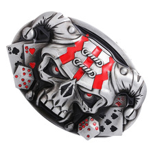 Stylish Motorcycle Bike 3D Skull Head Skeleton Men?s Heavy Metal Belt Buckle