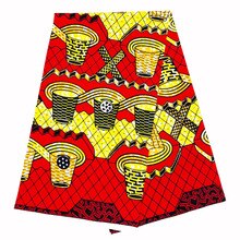 Top Fashion african wax fabrics real printing wax in 100% cotton fabric ghana ankara design 6yards/lot best quality for women