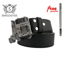 Truck Mens Belt Buckle Head Silver Finishing Metal Belt Buckle with Belt As Jeans Accessories Drop Shipping