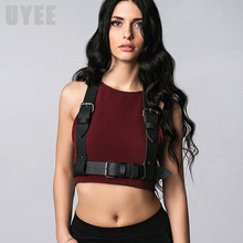 UYEE Pu leather Sexy Belt Lingerie For Adult Adjustable Body Bondage Cage Bra Harness Suspender Rave Bra Waist Wide Strap LB-009