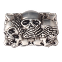 Undead Skull skeleton belt buckle Belt DIY accessories Western cowboy style Smooth belt buckle Punk rock style