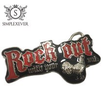 Vintage Western Belt Buckle 3D Rock Out Metal Belt Buckle Gift for Husband Father Belt Accessory