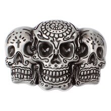 Vintage Western Belt Buckle 3D Skull Head Gothic Punk Rock Motorcycle Biker Gift For Husband Father Belt Accessory
