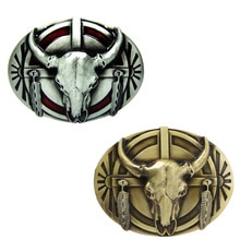 Western Cowboy Belt Buckle Metal Bull Skull Longhorn Buffalo Buckle Silver Gold Color Cool Jeans Belt Accessories Buckle