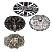 Western Cowboy / Flower Bottom Cow / Flying Eagle Belt Buckle  Gold Metal Men Buckles Jeans Accessories Fit 4cm Width Belt