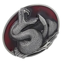 Western Snake Belt Buckle - Cowboy Rodeo Accessories - Antique Silver