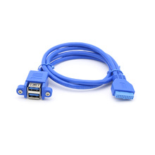 0.5M 20 Pin Female USB Header to 2 Port USB 3.0 Tyep A Female Cable Splitter Cable HDMI Splitter Adapter Cable