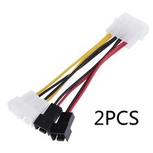 1/2pcs/lot Computer Cooling Fan Power Cables 4Pin Molex to 3Pin fan Power Cable Adapter Connector 12v*2/5v*2 for CPU PC Case Fan