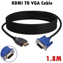 1.8 M HDMI Cable To VGA Adapter Cable Digital 1080P HD With Audio Converter Adapter HDMI VGA Connector Cable for Computer