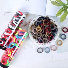 100 Pcs/set Korea Simple Color Hair Rope for Child Girl Fashion High-elastic Seamless Rubber Band Hair Accessories Wholesale