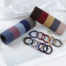 100 Pcs/set Korean Simple Dark Color Seamless Elastic Hair Bands Women Fashion Hair Accessories Wholesale Ponytail Holder