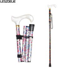 12 Colors Fashion Folding Walking Stick Women Luxury Resin Handle Decorative Floral Cane Lady Adjustable Stick Walking  Canes