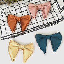 13x11CM Large Bow Tie Men's Female Cocktail Party Banquet Wedding Silk British Solid Color Oversized Casual Candy-colored Bowtie