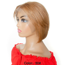 13x4 Lace Front Straight Wig Pixie Cut Short Bob Wigs 100% Ombre 4/30 Remy Human Hair Pre-Plucked Wigs Tinashe Beauty Hair