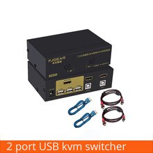 2 Port HDMI Switch Auto HDMI KVM sharer USB mouse and keyboard switch 2 in 1 out Support keyboard hot key switch Send cable