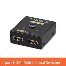 2 Port Hdmi Switch Selector 2 in 1 out Distributor 1 in 2 out HD 4K Computer Moniter Bidirectional Conversion Splitter FJ-HD201