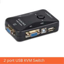 2 Port Usb Kvm Switch Selector Manual VGA Switcher 2 Host Shared Display Mouse And Keyboard 1920*1440 FJ-2UK