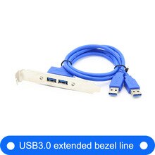 2 Ports USB 3.0 Female Panel to Motherboard 20pin Header Connector Cable Adapter With PCI Slot Plate Bracket