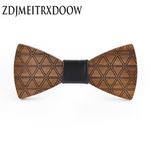 2017Brand new design triangle printed wooden bow tie fashion originality original wooden bow tie suit shirt wedding wooden bow