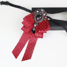 2019 British Designers Fashion New Rhinestone Bowtie Bridegroom Red Diamond Bow Tie Women's Suit Shirt Men Wedding Accessories