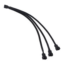 22AWG 30cm Motherboard Internal 3Pin Female Cooling Fan Port 1 To 3 Parallel Link Splitter Power Sleeved Cable