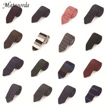 32 Color 6CM Men's Tie Casual Pointed Stripes Necktie Woolen Knitted Tie Wedding Party Formal Tie Knit Tie Gravata Festival Gift