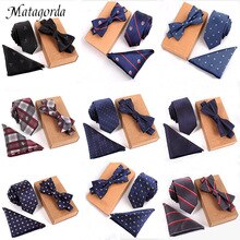 32 Colors Men Tie Pocket Hanky Wedding Party Neckcloth Formal Tie Dress Banquet Groomsmen Gravata Necktie+bowtie+handkercher Set
