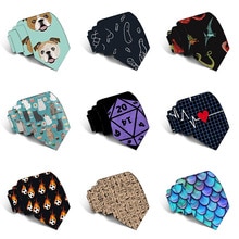 3D Printed Casual Men's Tie Wedding Party Business Tie For Men Creative Design Jacquard Accessories Necktie 8cm Width