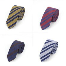 6CM Men Tie Heavy Cord Printing Necktie Upscale Cotton Necktie Gifts for Men Slim Tie Blue Line Wedding Gift Neckwear Gravata