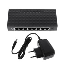 8 Port 10/100/1000Mbps Gigabit LAN Ethernet Network Switch HUB Desktop Adapter EU Plug