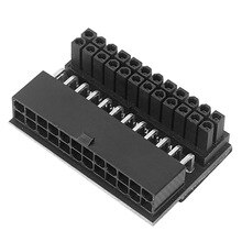 ATX 24Pin Female to Male Power Adapter Excellent ABS Plastics Prolonged Durable 90 Degree Desktop Power Supply Connector