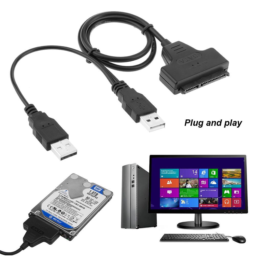 2,5/3,5 Pulgadas USB 3,0 2,0 Cable A 22 Pines 2,5 3,5 Pulgadas SDD HDD Sata Disco Duro Convertidor De Unidad Cable Adaptador Con Alimentación De CC