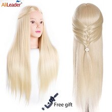 Alileader 65Cm Mannequin Head With Hair Training Head Hair Practice Barber 7 Styles Hair Training Head For Hairstyles Free Gift