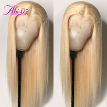 Alishes 613 Blonde Lace Front Wig 150% Density 13x4 Lace Frontal Wigs Remy Human Hair pre plucked Transparent Lace Wig for women