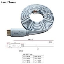 Asunflower Cisco Console 3.6 Meters Cable FTDI USB TO Extension RJ45 Connector For Cisco H3C HP Arba Huawei Fortinet router
