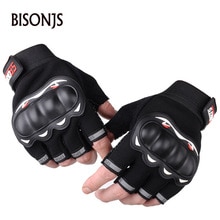 BISONJS 2020 New Half-finger Riding Men's Fitness Gloves Outdoor Sports Tactical Gloves Non-slip Wear-resistant Fingerless Glove