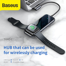 Baseus USB C Hub with Wireless Charger for iWatch Type C Usb Hub to USB 3.0 HDMI for Macbook Pro with 3.5mm Audio Jack HUB