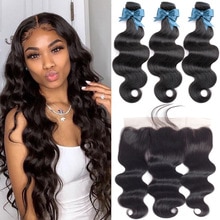 Body Wave Human Hair Bundles With Frontal Malaysian Bundles With 13*4 lace Closure HumanHair Extension With Lace Frontal Beauhai
