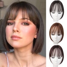 DIANQI toupee with bangs straight synthetic hair material handmade hair easy to wear hairpiece top comingbuy for woman